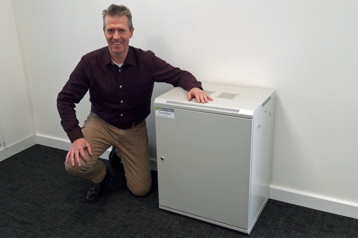 Tanjent's PowerBanx X battery storage, in pale grey enclosure (Image: Tanjent)