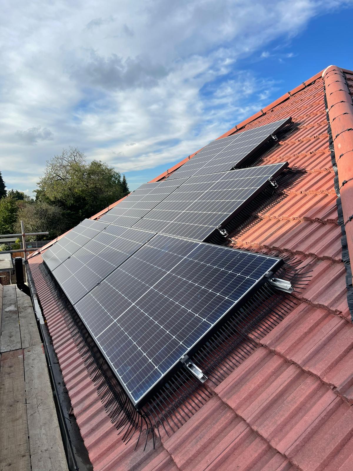Anti-bird protection on of our solar installs in Hounslow - UK Solar Hotspots