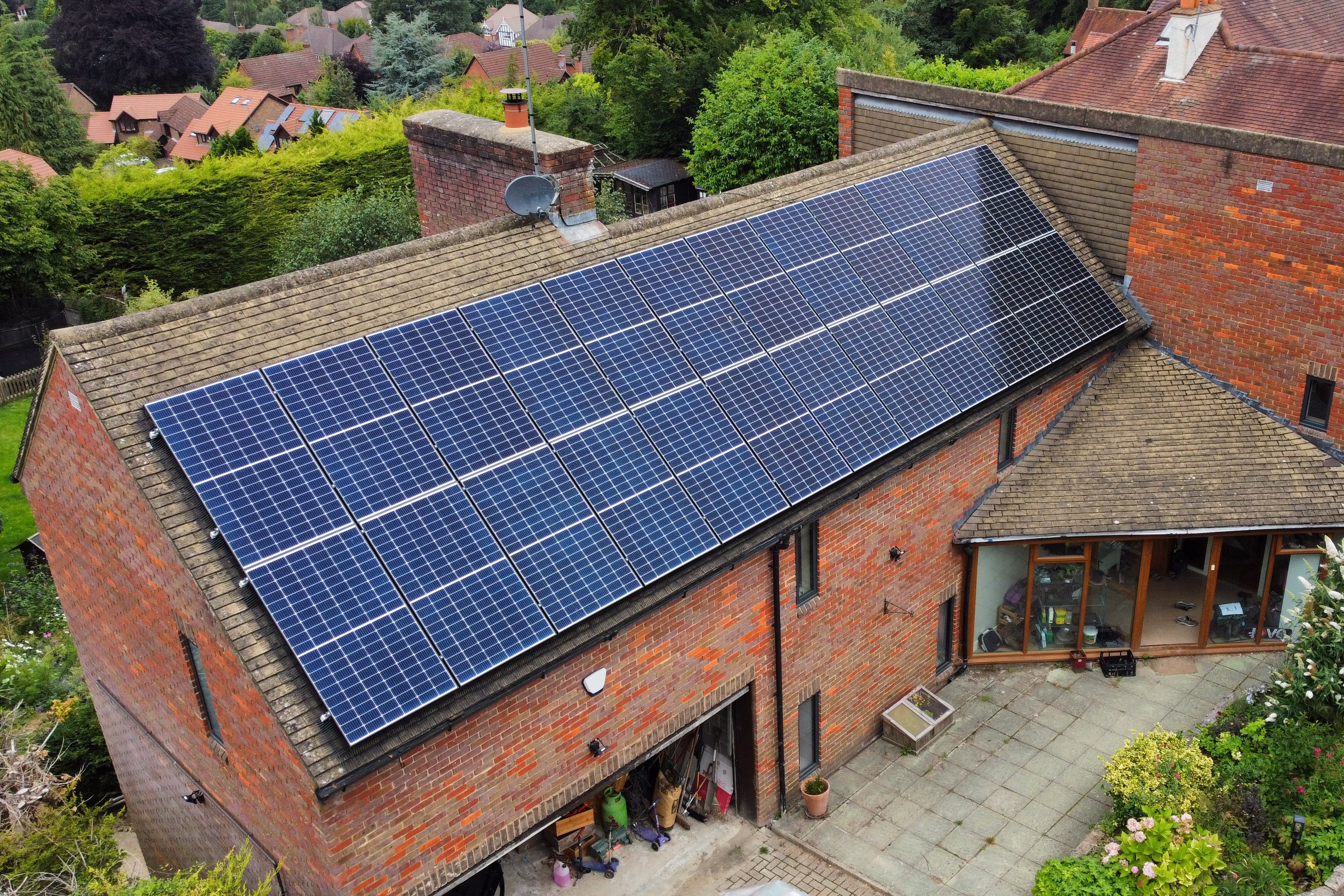 A large 24 panel solar installation in Hemel Hempstead (Image: JT/Tanjent)